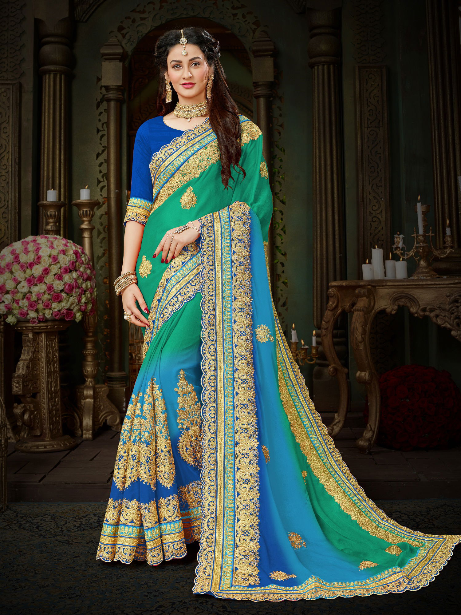 Manohari Hit Colour 1 New Exclusive Wear Heavy Designer Chiffon Saree Collection